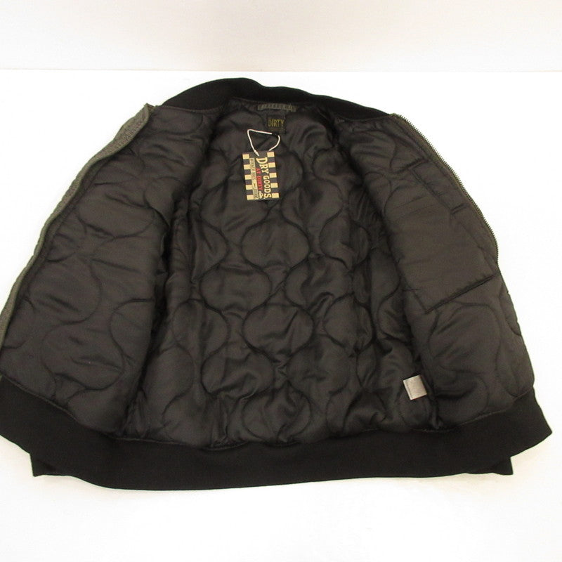 【中古】AT DIRTY | アットダーティー ATD FLIGHT JACKET MA-1 ミリタリージャケット グレー サイズ:L