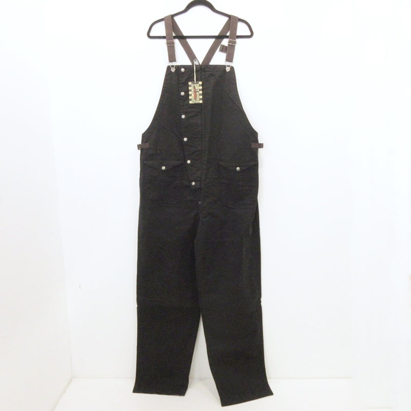 【中古】AT DIRTY | アットダーティー FIREMAN ALLS オーバーオール ウォッシュ加工 ブラック サイズ:XL