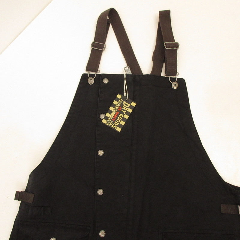 【中古】AT DIRTY | アットダーティー FIREMAN ALLS オーバーオール ウォッシュ加工 ブラック サイズ:XL
