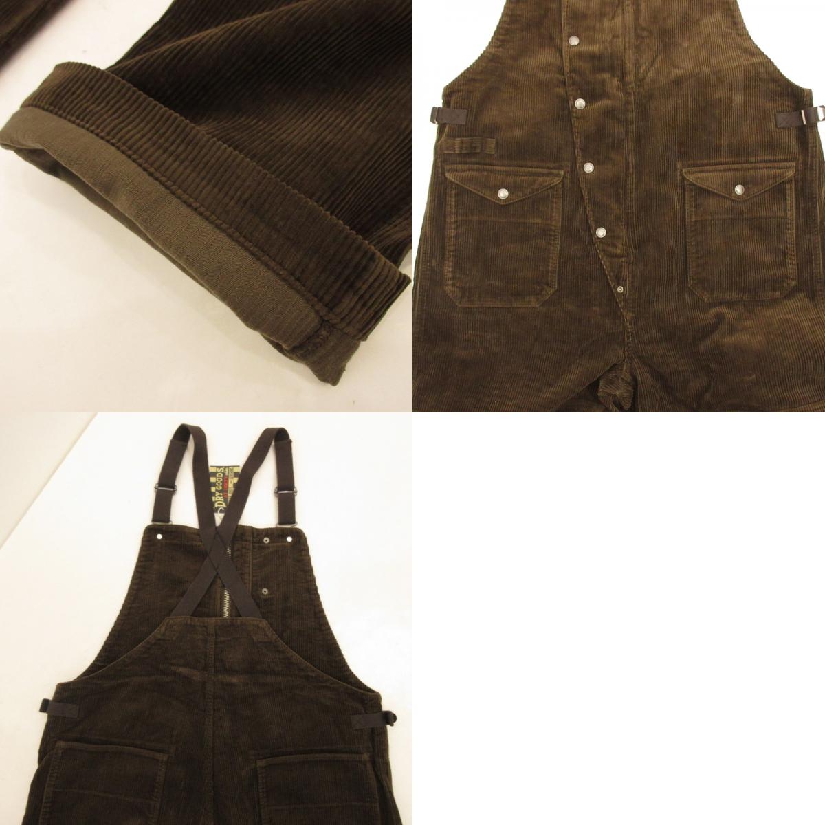 【中古】AT DIRTY | アットダーティー FIREMAN ALLS CORDUROY オーバーオール ブラウン サイズ:XL