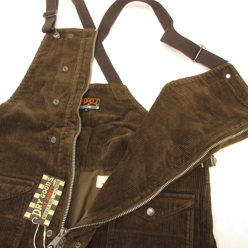 【中古】AT DIRTY | アットダーティー FIREMAN ALLS CORDUROY オーバーオール ブラウン サイズ:XL
