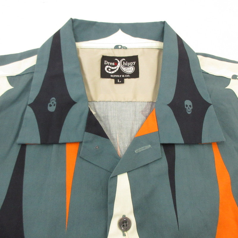 【中古】DRESS HIPPY | ドレスヒッピー 50'S SKULL S/S SHIRT 半袖シャツ サイズ:L