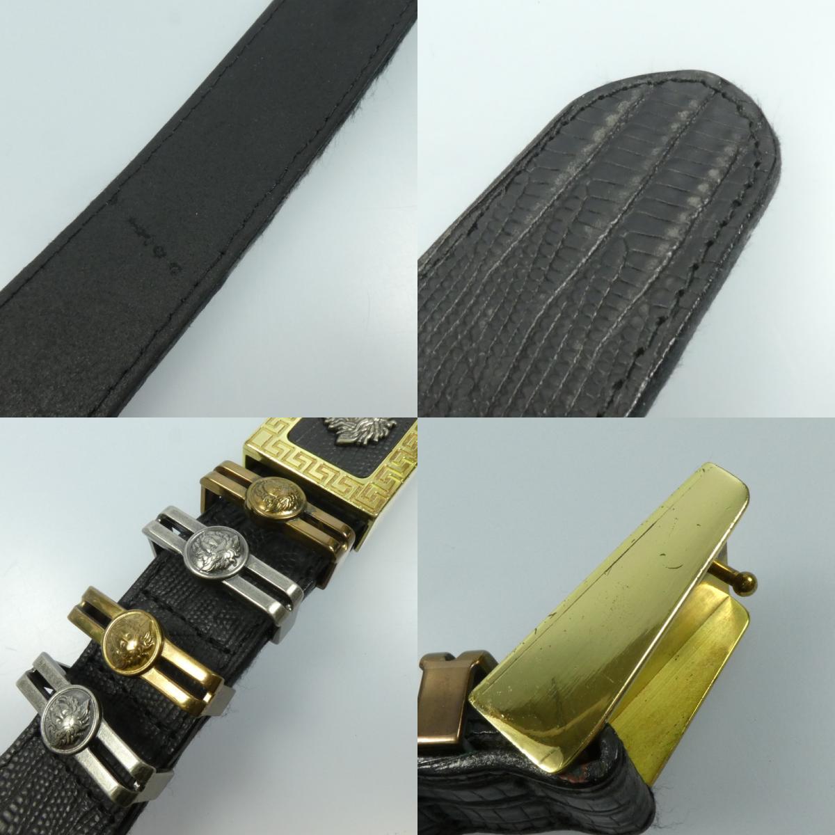 【中古】VERSACE | ヴェルサーチ 4連メデューサバックル ベルト サイズ:80/32
