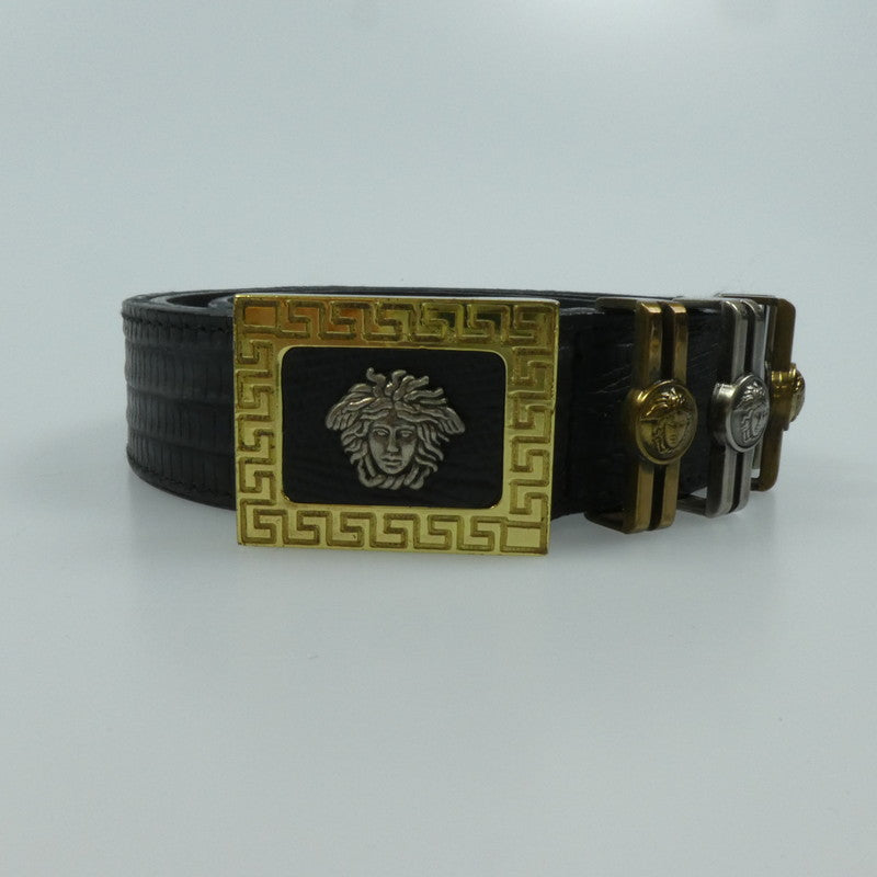【中古】VERSACE | ヴェルサーチ 4連メデューサバックル ベルト サイズ:80/32