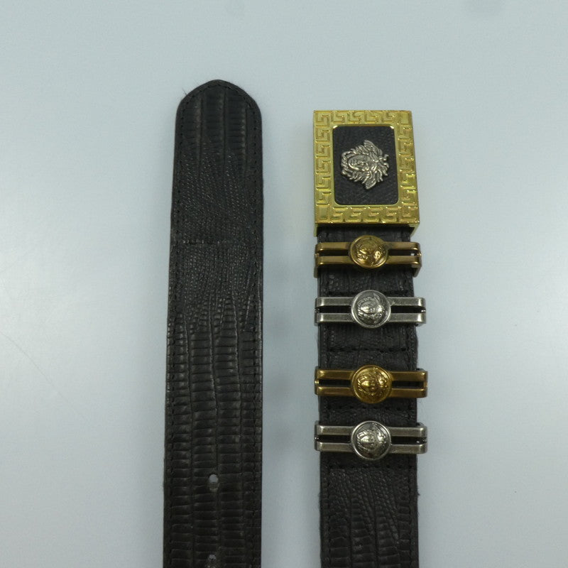 【中古】VERSACE | ヴェルサーチ 4連メデューサバックル ベルト サイズ:80/32