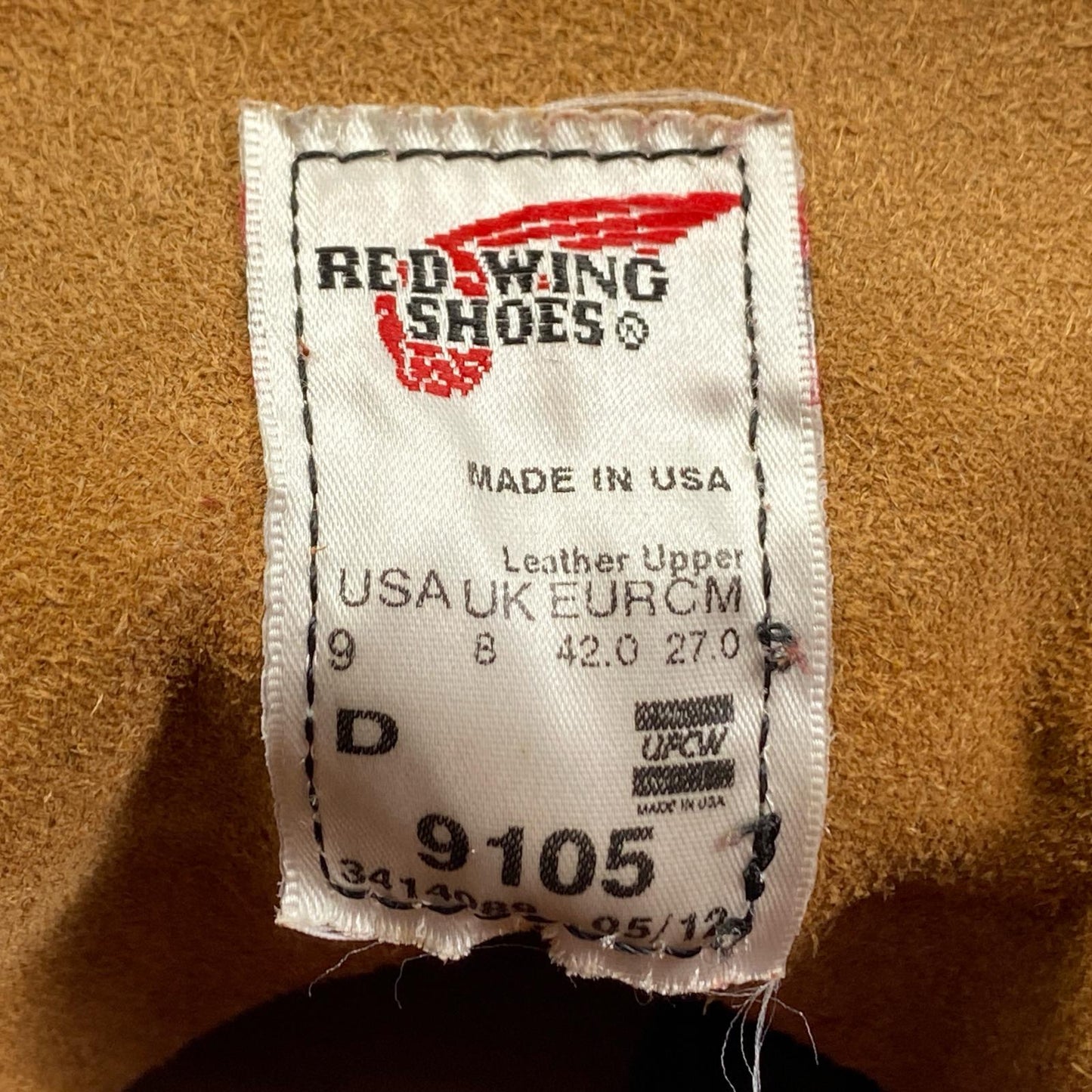 【中古】RED WING | レッドウィング 6INCH ROUND TOE BOOT ブーツ 9105 2012年製 27.0cm ボルドー/バーガンディー 27cm