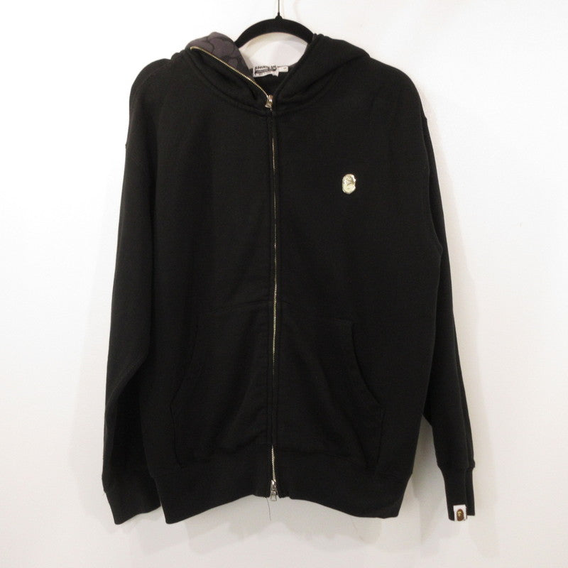 【中古】A BATHING APE | アベイシングエイプ METAL ONE POINT FULL ZIP HOODIE パーカー 001ZPL301301M ブラック サイズ:S