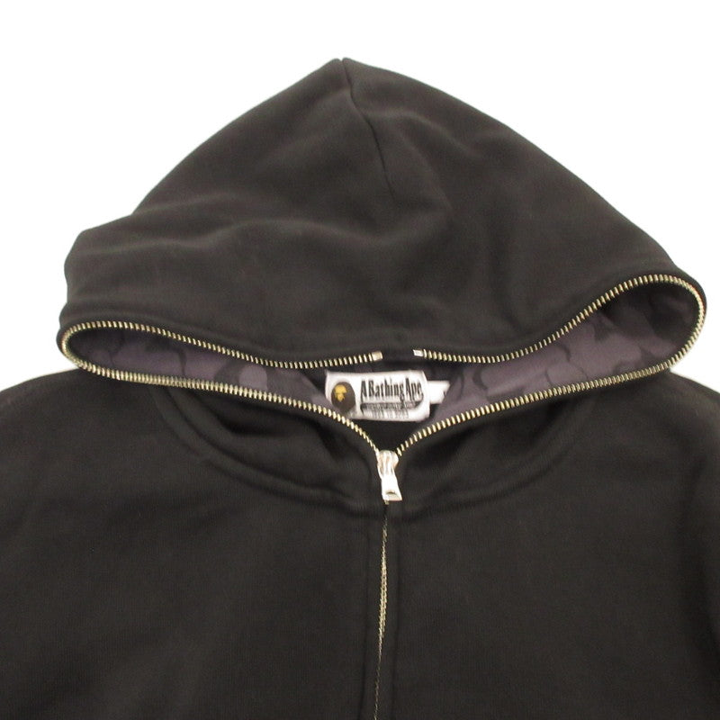 【中古】A BATHING APE | アベイシングエイプ METAL ONE POINT FULL ZIP HOODIE パーカー 001ZPL301301M ブラック サイズ:S