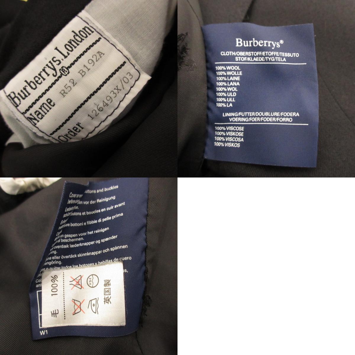 【中古】Burberrys | バーバリーズ 金ボタンダブルブレストジャケット テーラードジャケット 年式:90s ブラック