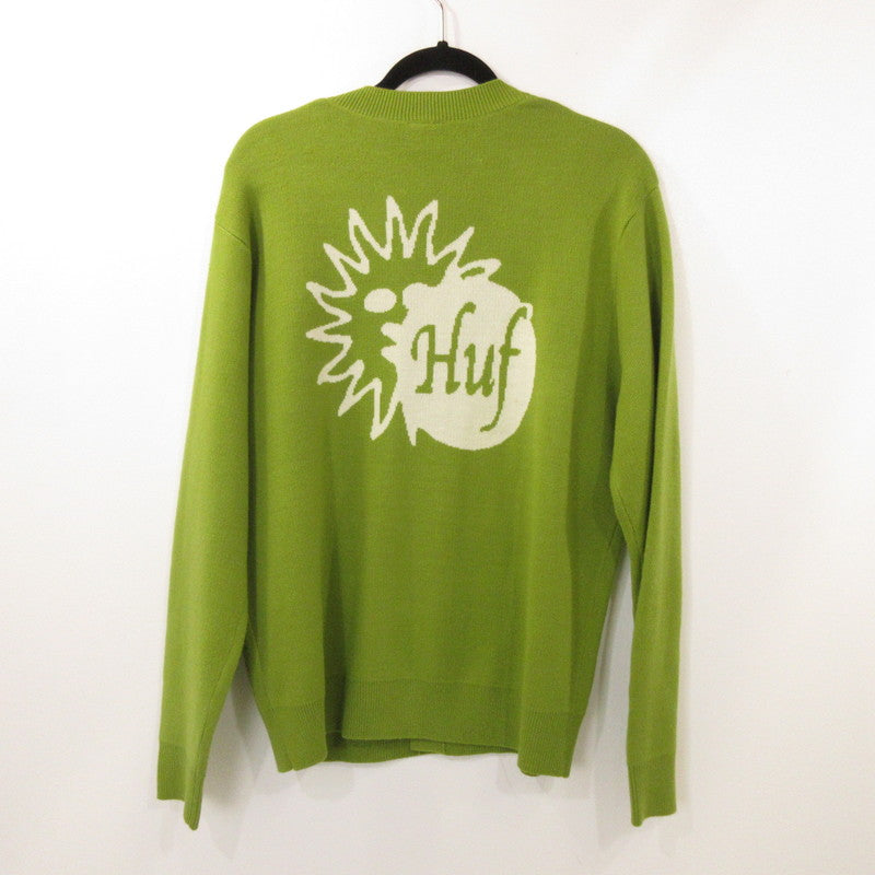【中古】HUF | ハフ TOTAL ECLIPSE CARDIGAN カーディガン ライトグリーン