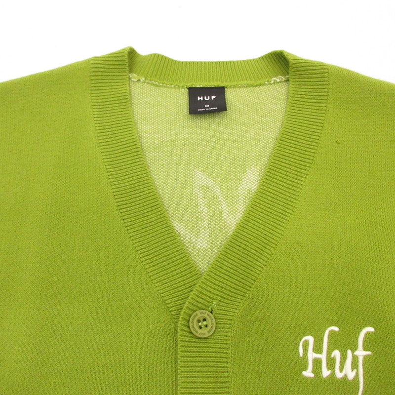 【中古】HUF | ハフ TOTAL ECLIPSE CARDIGAN カーディガン ライトグリーン