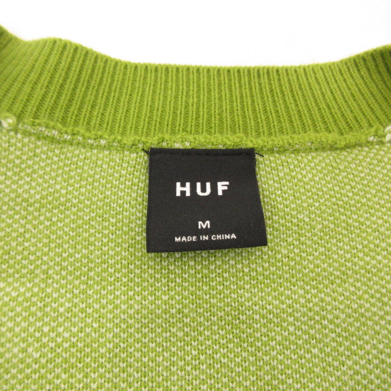 【中古】HUF | ハフ TOTAL ECLIPSE CARDIGAN カーディガン ライトグリーン