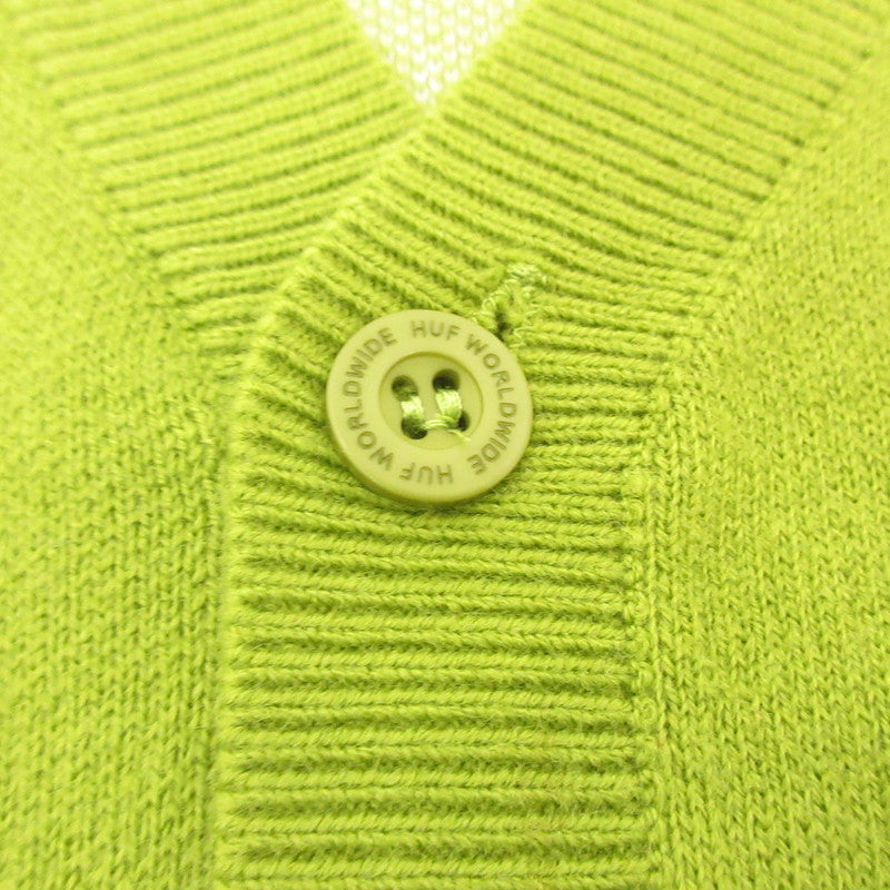 【中古】HUF | ハフ TOTAL ECLIPSE CARDIGAN カーディガン ライトグリーン