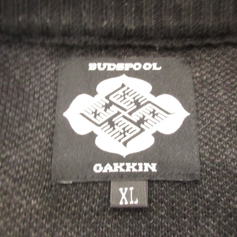 【中古】BUDSPOOL | バッズプール 花罰家紋 COTTON KNIT JACQUARD SWEATER セーター ブラック サイズ:XL