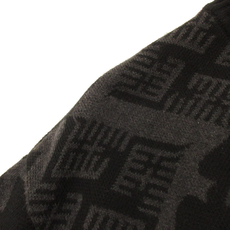 【中古】BUDSPOOL | バッズプール 花罰家紋 COTTON KNIT JACQUARD SWEATER セーター ブラック サイズ:XL