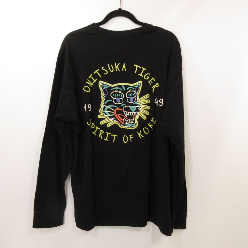 【中古】ONITSUKA TIGER | オニツカタイガー LONG SLEEVE GRAPHIC TEE 長袖Tシャツ 2183B163 ブラック サイズ:L