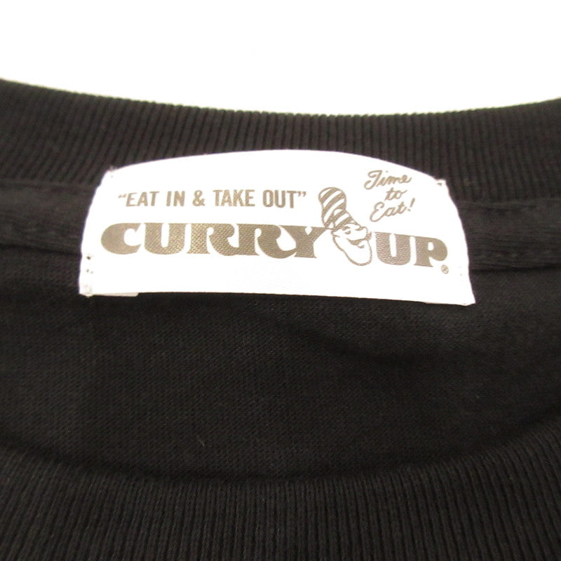 【中古】CURRY UP | カリーアップカレーアップ CURRY UP T-SHIRT? 半袖Tシャツ ブラック サイズ:XL