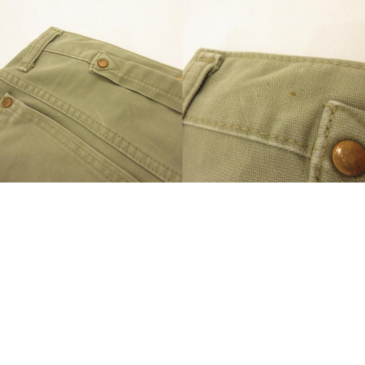 【中古】 シンチバックダブルニー パンツ E1055 年式:80s ラングラージャパン カーキ