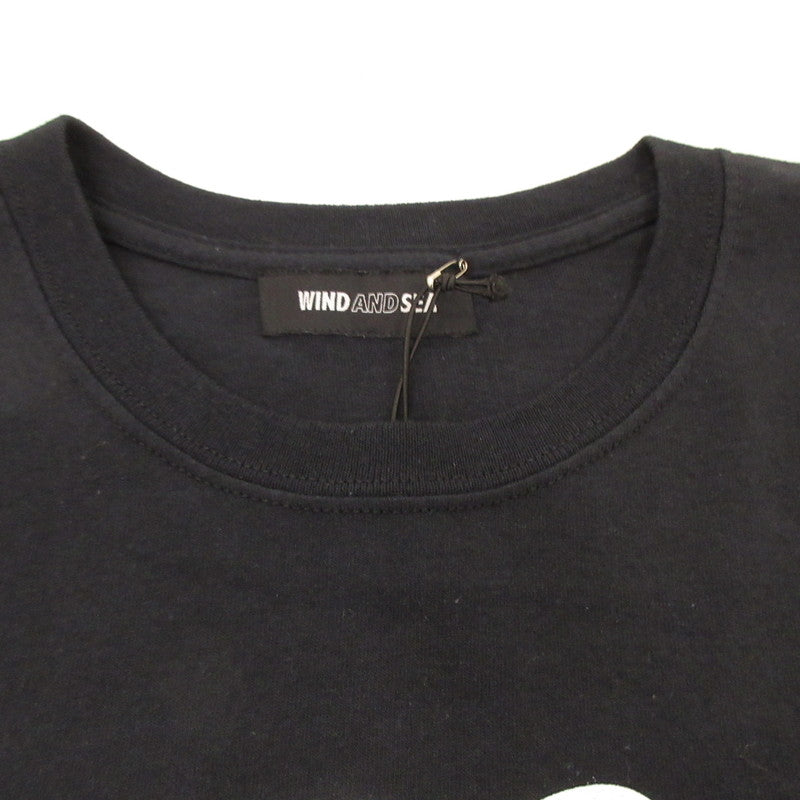 【中古】WIND AND SEA | ウィンダンシーウインダンシー GLITTER TEE 半袖Tシャツ WDS-HNK-17 ブラック サイズ:L