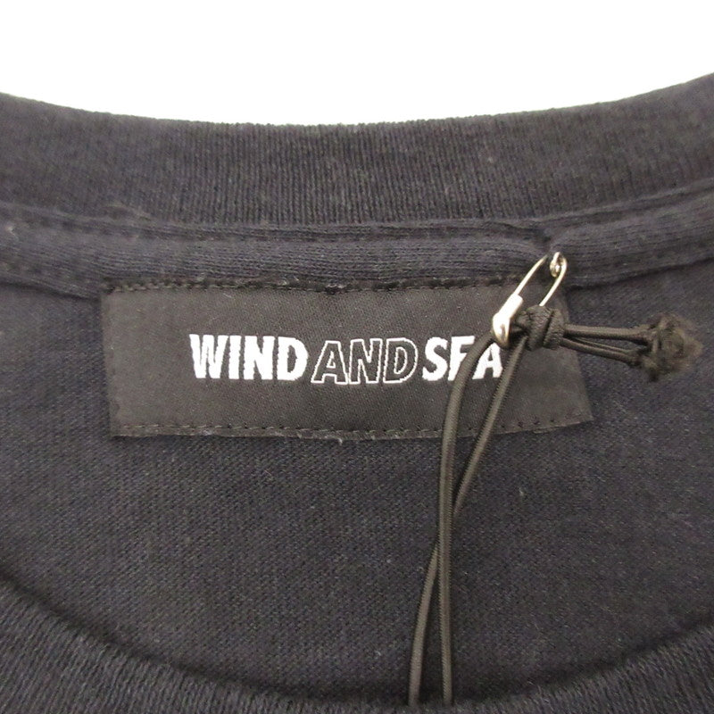 【中古】WIND AND SEA | ウィンダンシーウインダンシー GLITTER TEE 半袖Tシャツ WDS-HNK-17 ブラック サイズ:L
