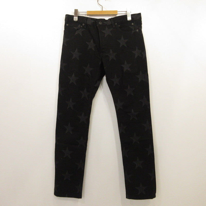 【中古】TAKAHIRO MIYASHITA TheSoloist. | タカヒロミヤシタソザソロイスト star patterned stretch slim tapered 6 pocket jean デニムパンツ SMD.0002 ブラック サイズ:34