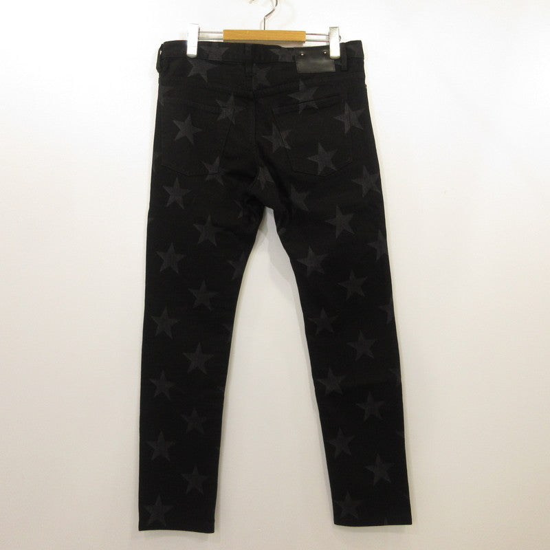 【中古】TAKAHIRO MIYASHITA TheSoloist. | タカヒロミヤシタソザソロイスト star patterned stretch slim tapered 6 pocket jean デニムパンツ SMD.0002 ブラック サイズ:34