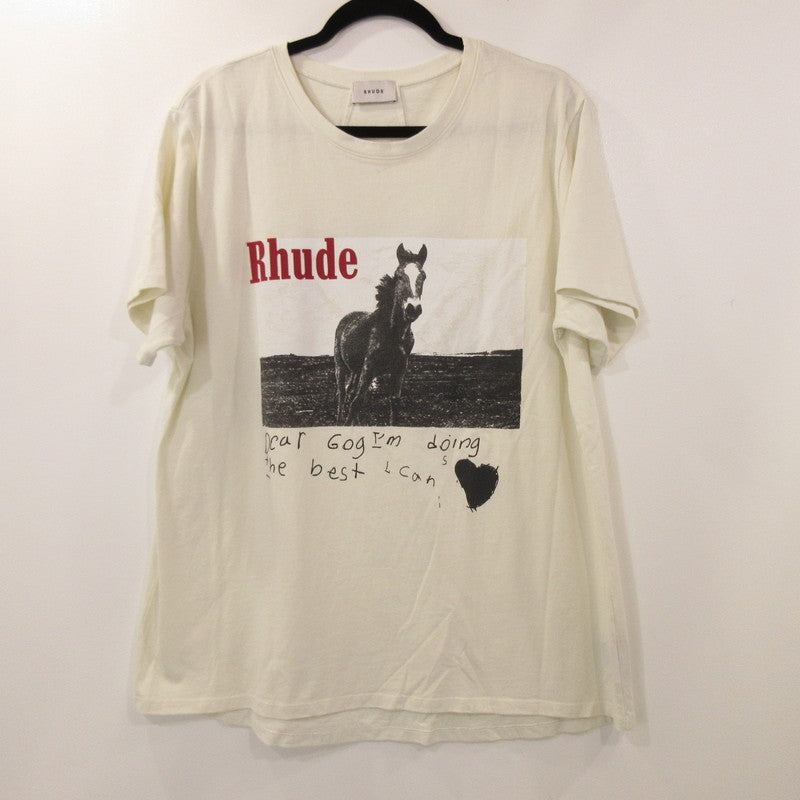 【中古】RHUDE | ルード Horse S/S T-Shirt 半袖Tシャツ ホワイト サイズ:M