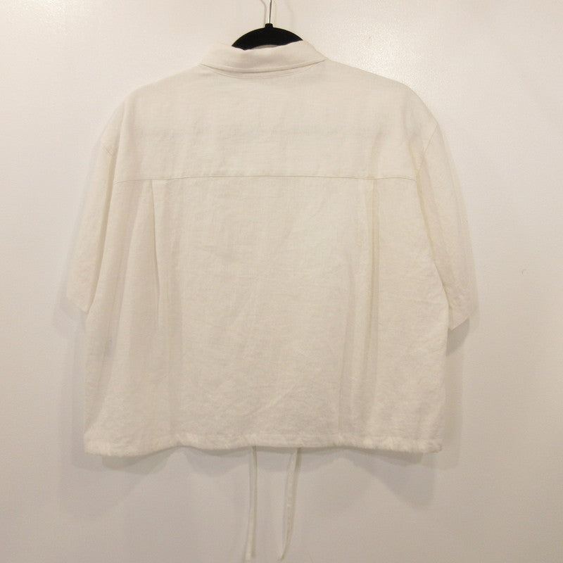 【中古】23ku | 23区 ブライトリネンクロップドシャツ 半袖シャツ 7099586 SLOW ホワイト サイズ:38