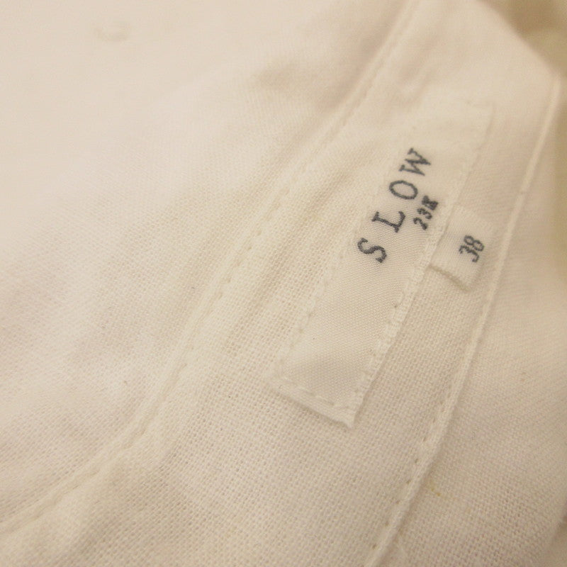 【中古】23ku | 23区 ブライトリネンクロップドシャツ 半袖シャツ 7099586 SLOW ホワイト サイズ:38