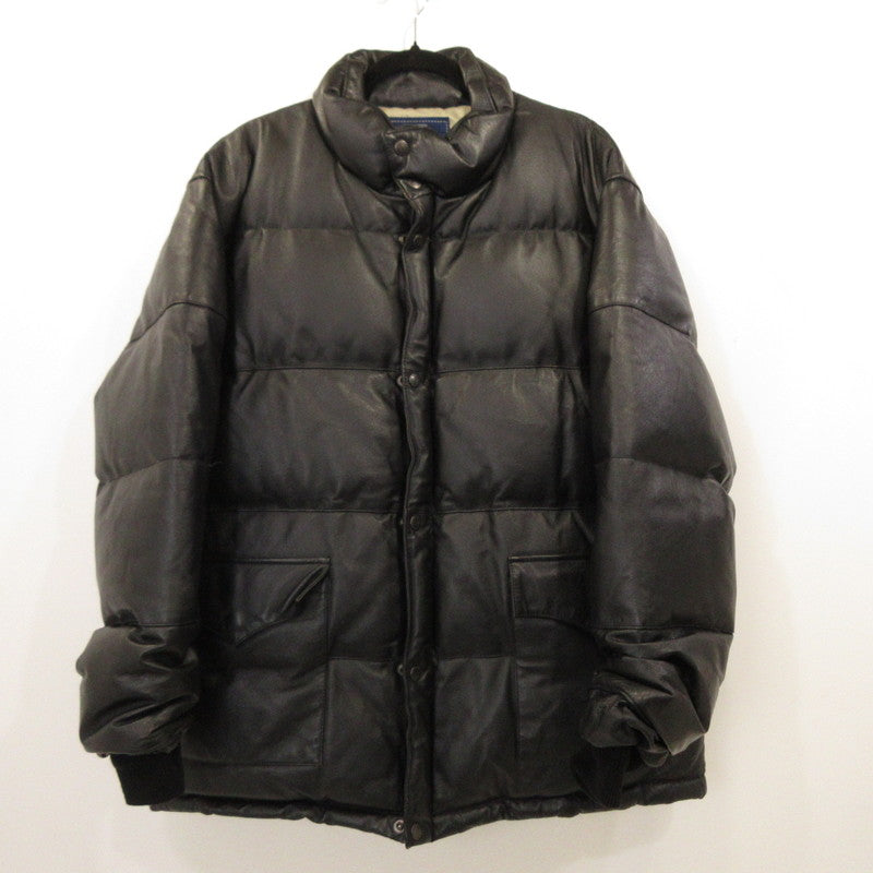 【中古】 レザーダウンジャケット ダウンジャケット ブラック サイズ:XL