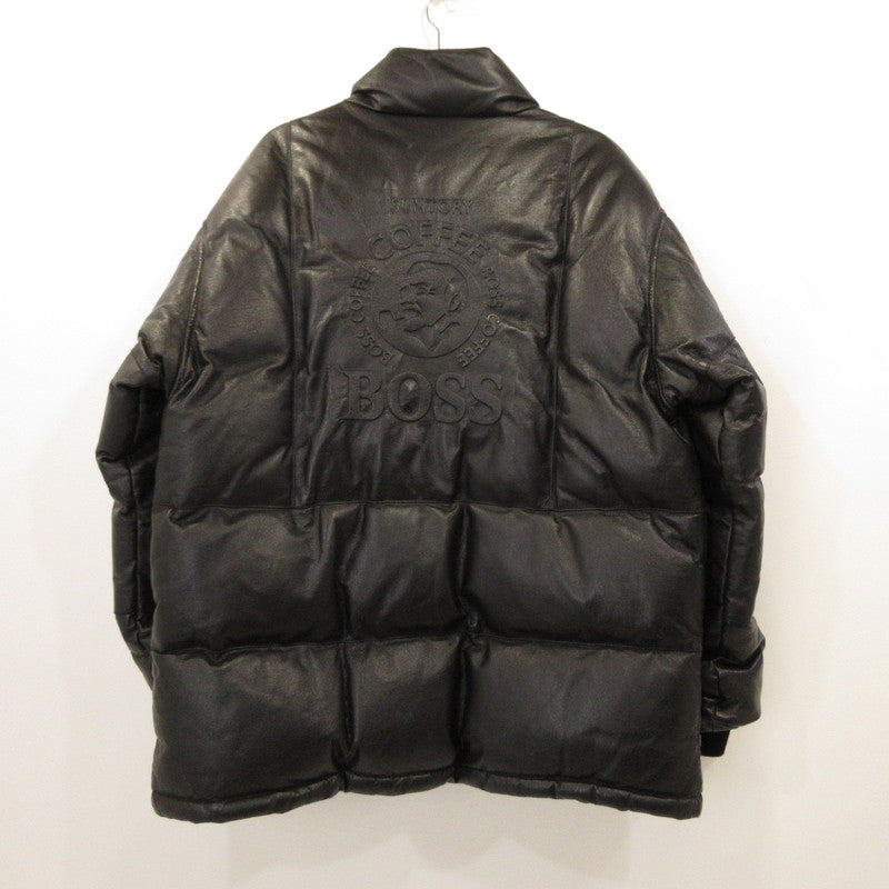 【中古】 レザーダウンジャケット ダウンジャケット ブラック サイズ:XL