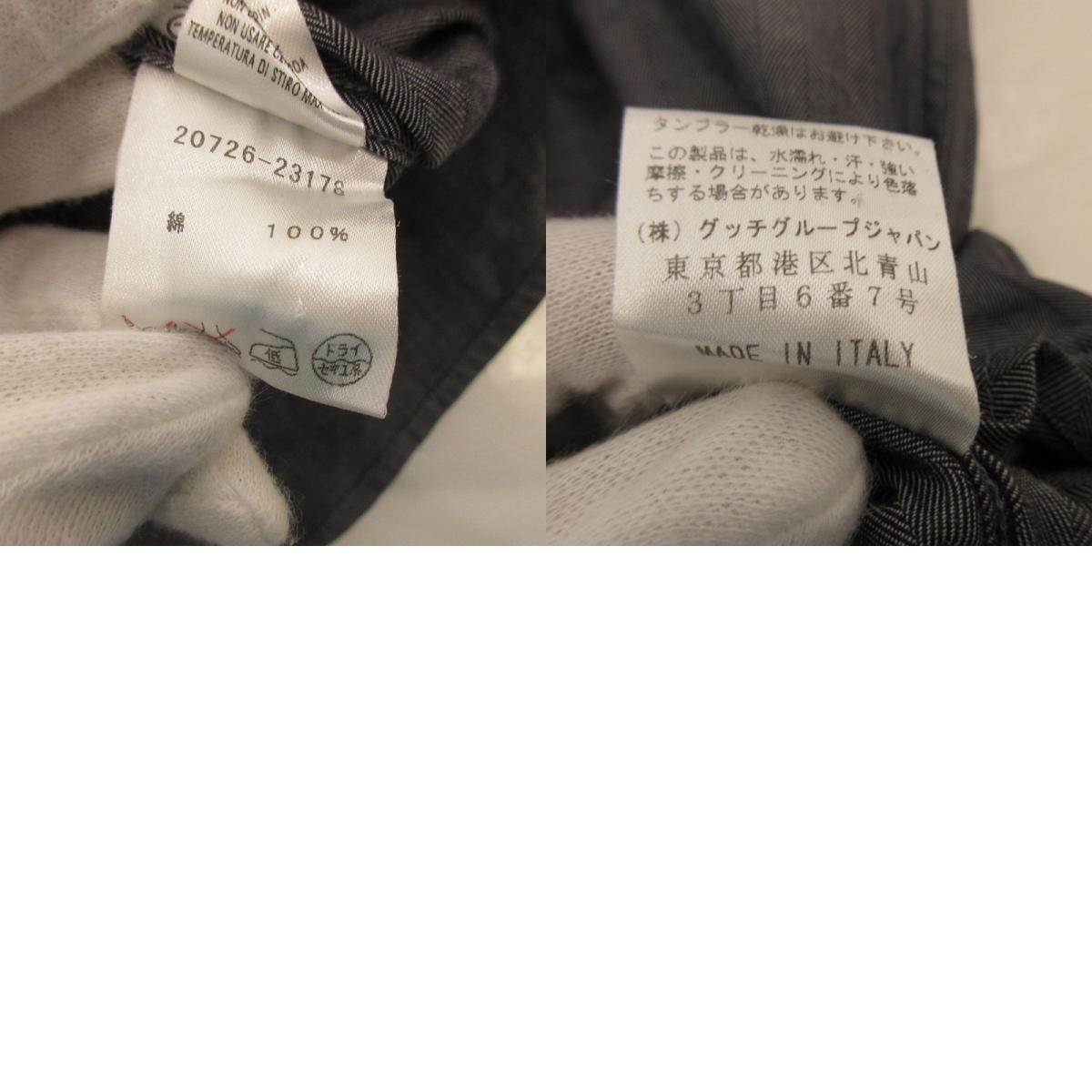 【中古】GUCCI | グッチ 長袖シャツ 20726-23178 国内正規品 グレー サイズ:40