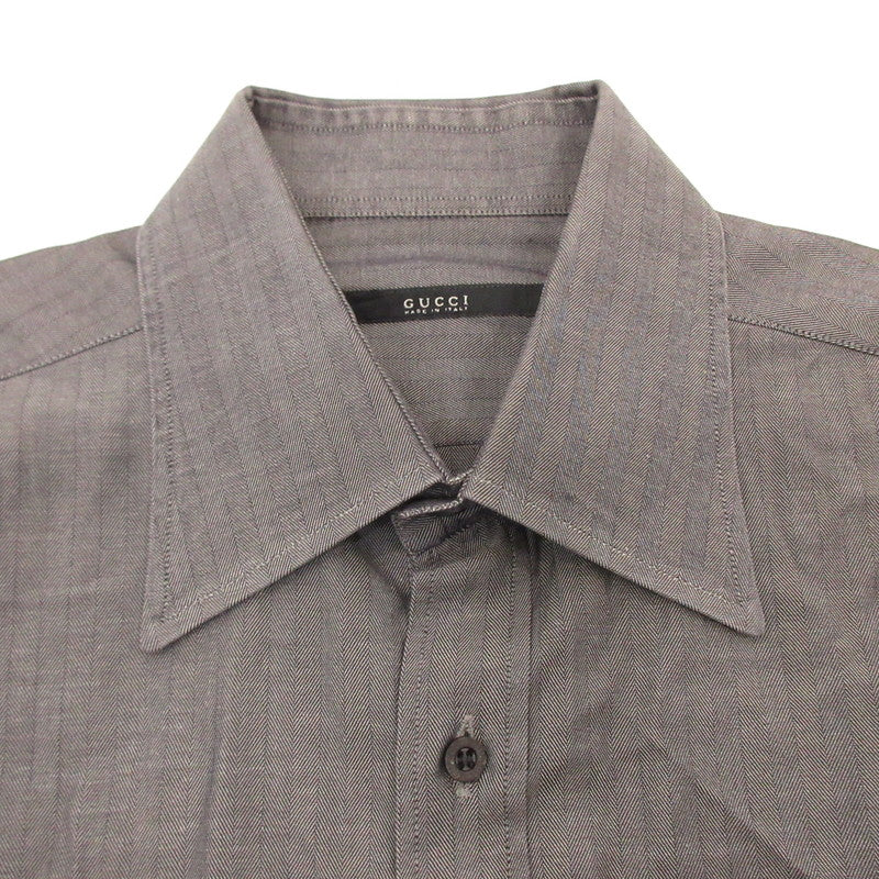 【中古】GUCCI | グッチ 長袖シャツ 20726-23178 国内正規品 グレー サイズ:40