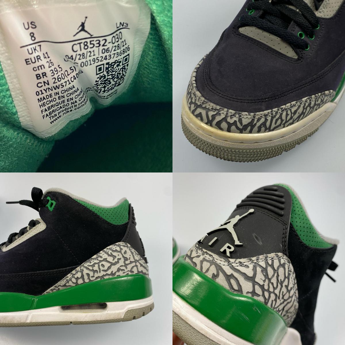 【中古】NIKE | ナイキ AIR JORDAN 3 RETRO スニーカー CT8532-030 年式:2021A/W ブラック 26cm
