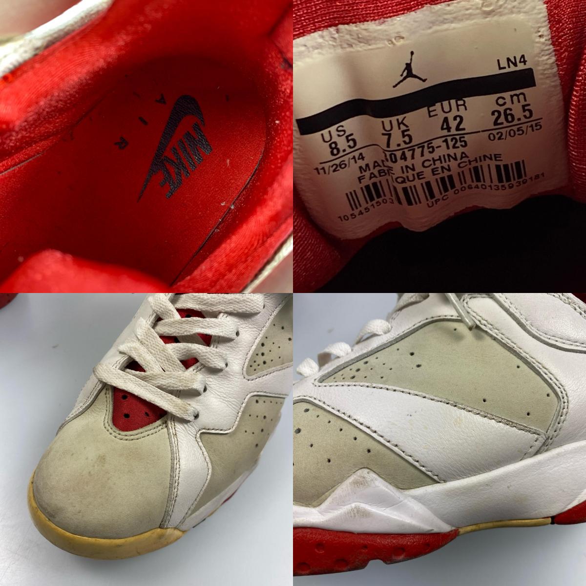 【中古】NIKE | ナイキ AIR JORDAN 7 RETRO スニーカー 304775-125 年式:2015S/S ホワイト 26.5cm