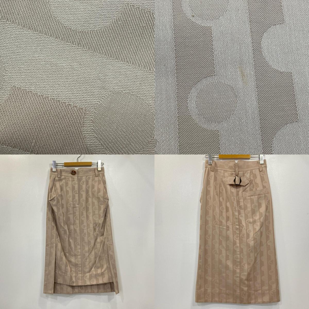 【中古】Vivienne Westwood Red Label | ヴィヴィアンウエストウッド レッドレーベル 変形ジャケット/変形タイトスカート セットアップ サイズ:上:2/下:1 ベージュ