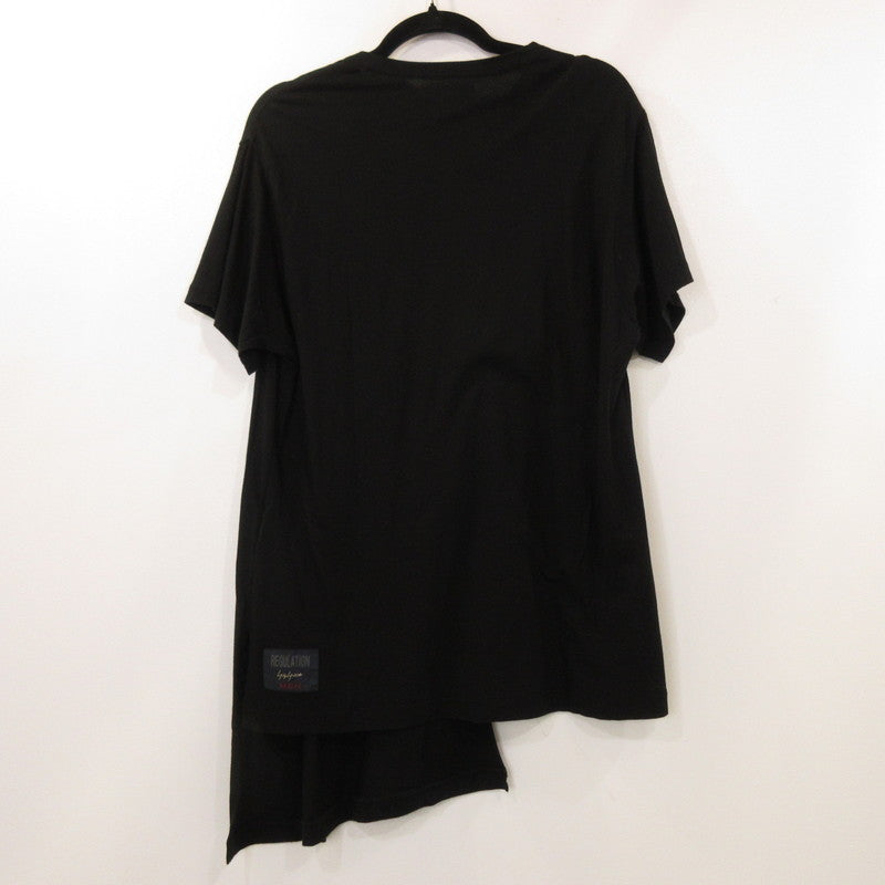 【中古】Yohji Yamamoto | ヨウジヤマモト リヨセル綿天竺 RE ナナメハギTシャツ 半袖Tシャツ HH-T56-570 ブラック サイズ:3