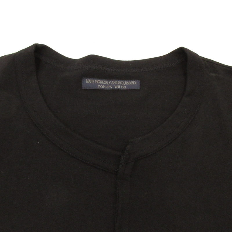 【中古】Yohji Yamamoto | ヨウジヤマモト リヨセル綿天竺 RE ナナメハギTシャツ 半袖Tシャツ HH-T56-570 ブラック サイズ:3