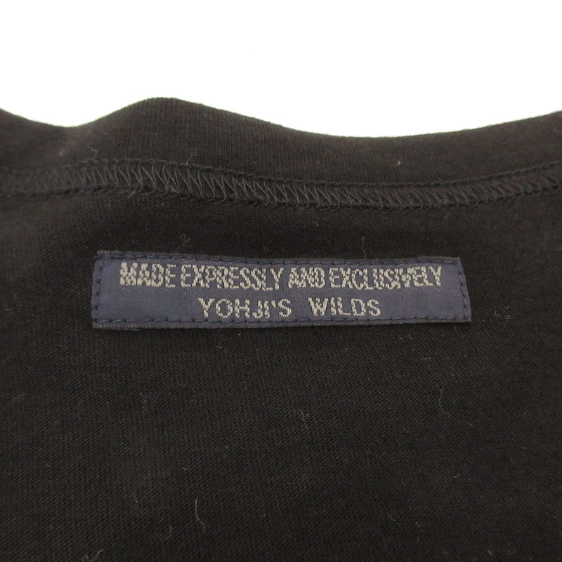 【中古】Yohji Yamamoto | ヨウジヤマモト リヨセル綿天竺 RE ナナメハギTシャツ 半袖Tシャツ HH-T56-570 ブラック サイズ:3