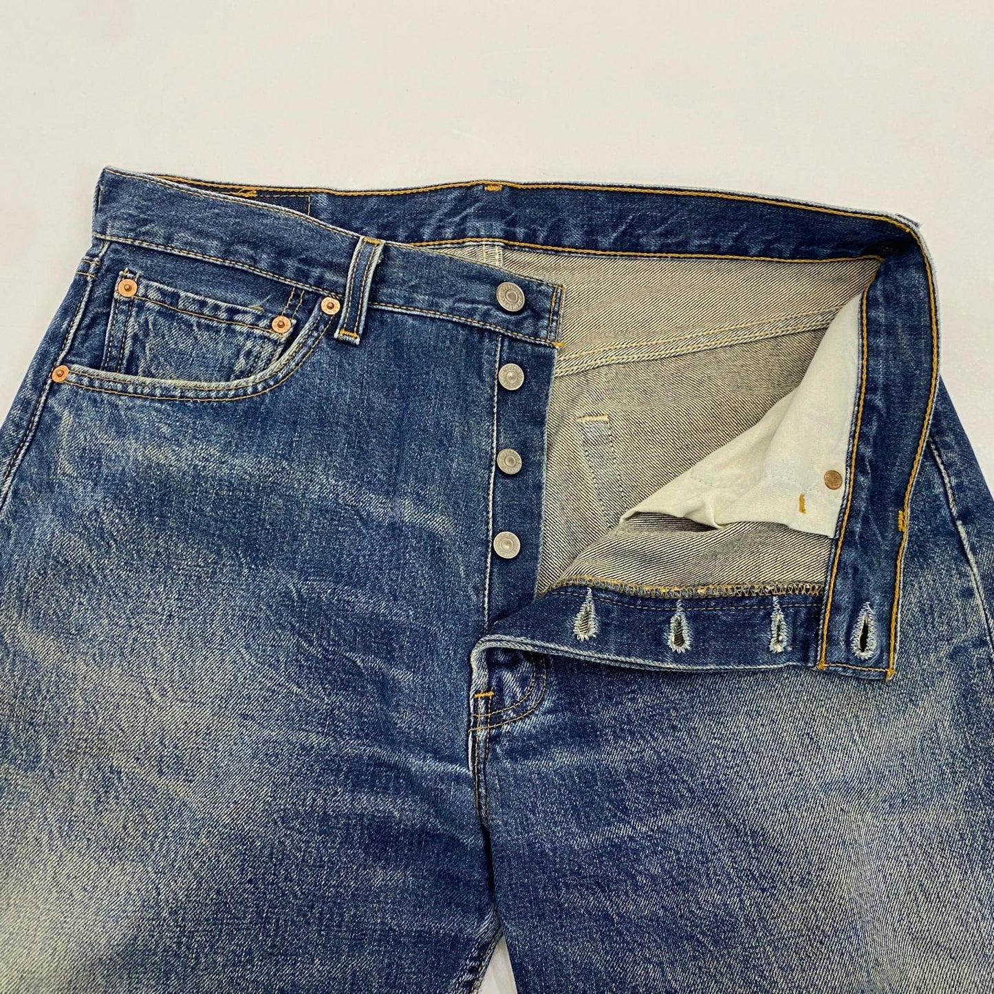 【中古】Levi's | リーバイス 501 デニムパンツ 553刻印 米国製 W:34 ブルー