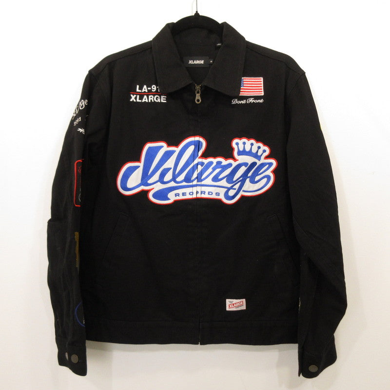 【中古】XLARGE | エクストララージ RECORDS WORK JACKET ブルゾン 101231021002 ブラック サイズ:S