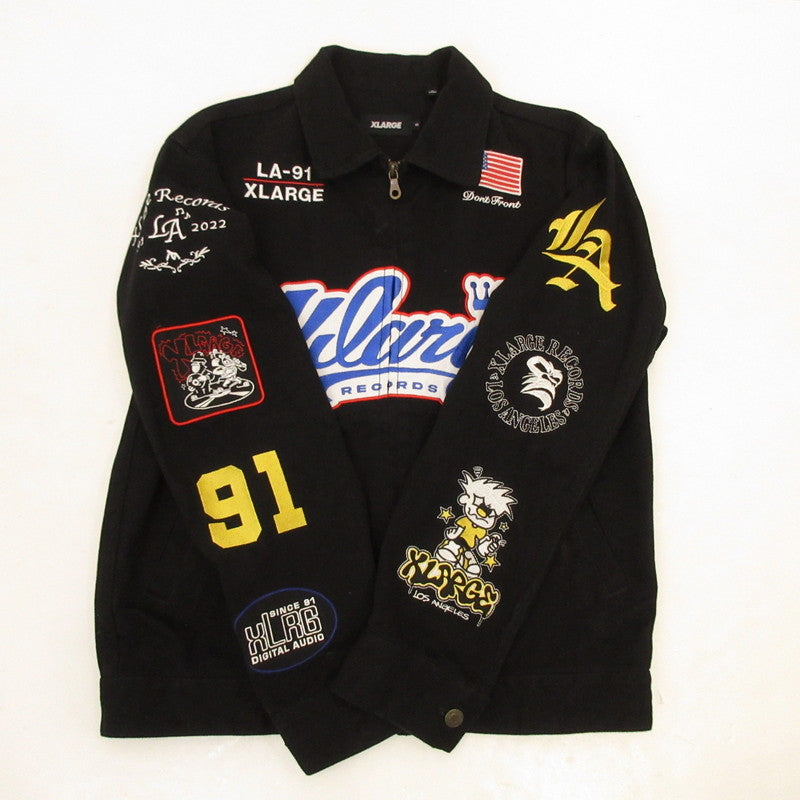 【中古】XLARGE | エクストララージ RECORDS WORK JACKET ブルゾン 101231021002 ブラック サイズ:S