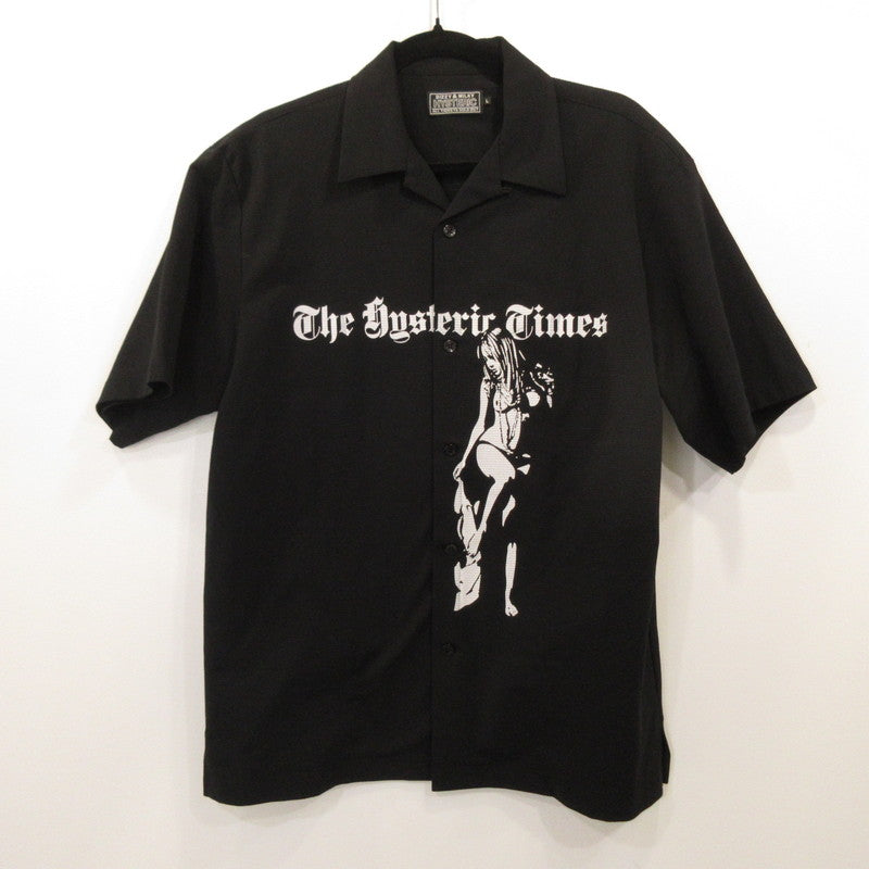 【中古】HYSTERIC GLAMOUR | ヒステリックグラマー HYSTERIC TIMES シャツ 半袖シャツ 02251CH04 ブラック サイズ:L