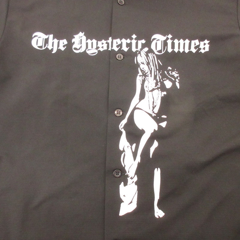【中古】HYSTERIC GLAMOUR | ヒステリックグラマー HYSTERIC TIMES シャツ 半袖シャツ 02251CH04 ブラック サイズ:L
