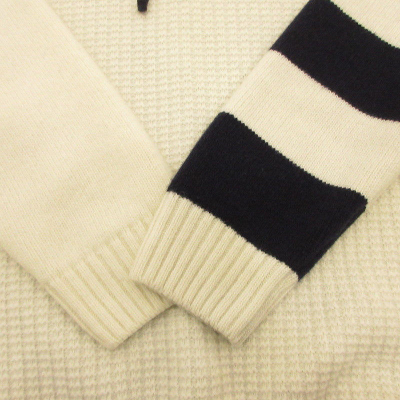 【中古】PREMIUM MOOD DENIM SUPERIOR | プレミアムムードデニムスペリオール ORTIGIA バイカラー ニット パーカー パーカー 741MG ベージュ サイズ:L