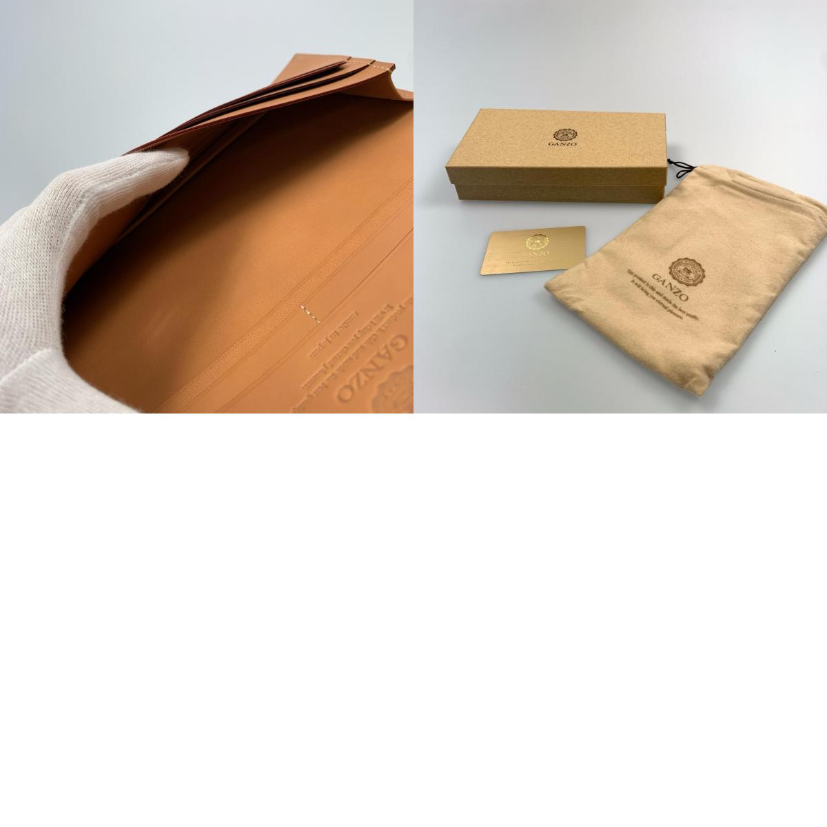 【中古】GANZO | ガンゾ CORDOVAN 通しマチ長財布 札入れ WGAN 57878 ネイビー