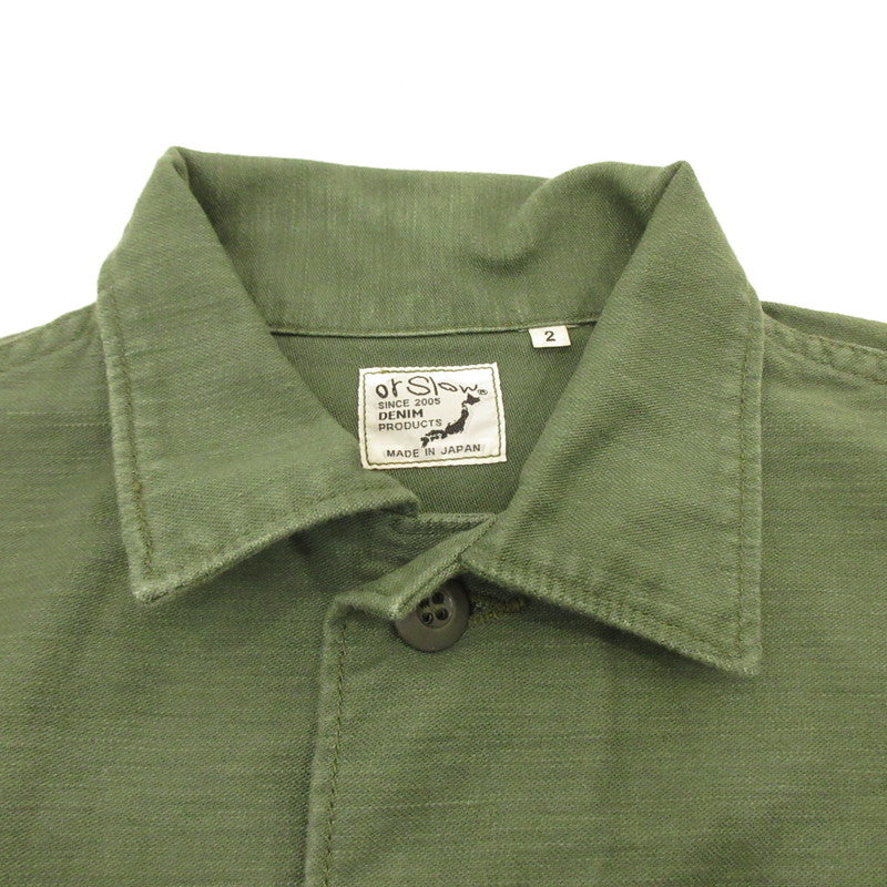 【中古】orSlow | オアスロウ US ARMY FATIGUE SHIRT 長袖シャツ オリーブ サイズ:2