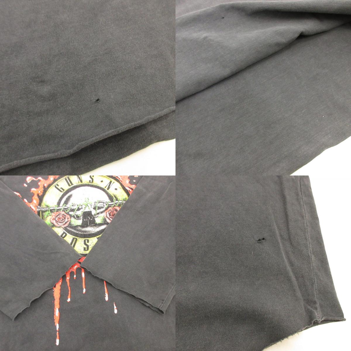 【中古】REMI RELIEF | レミレリーフ Guns N' Roses 半袖Tシャツ ヴィンテージ加工 グレー サイズ:L