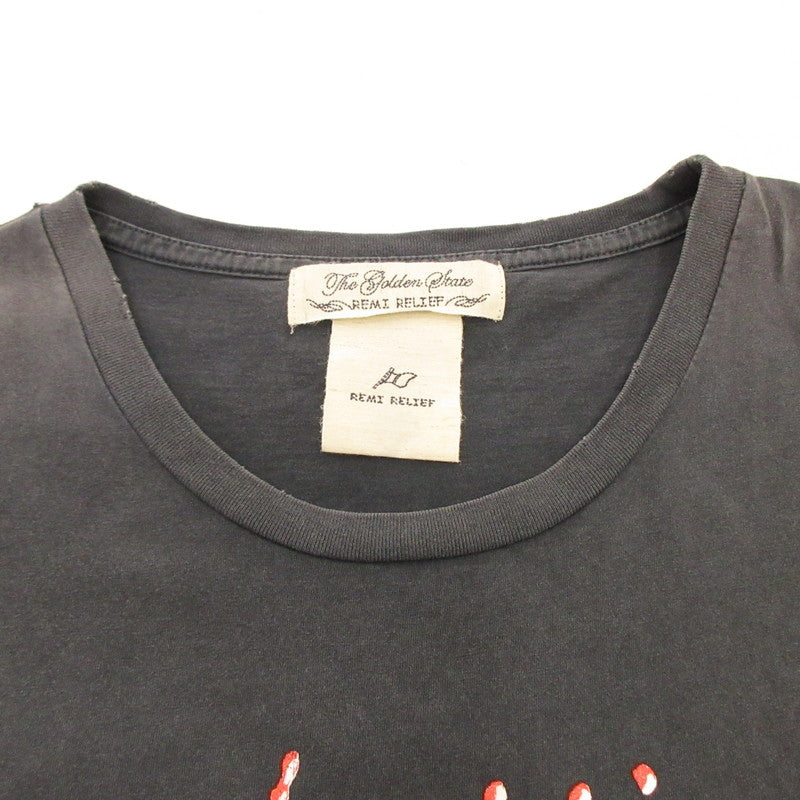 【中古】REMI RELIEF | レミレリーフ Guns N' Roses 半袖Tシャツ ヴィンテージ加工 グレー サイズ:L