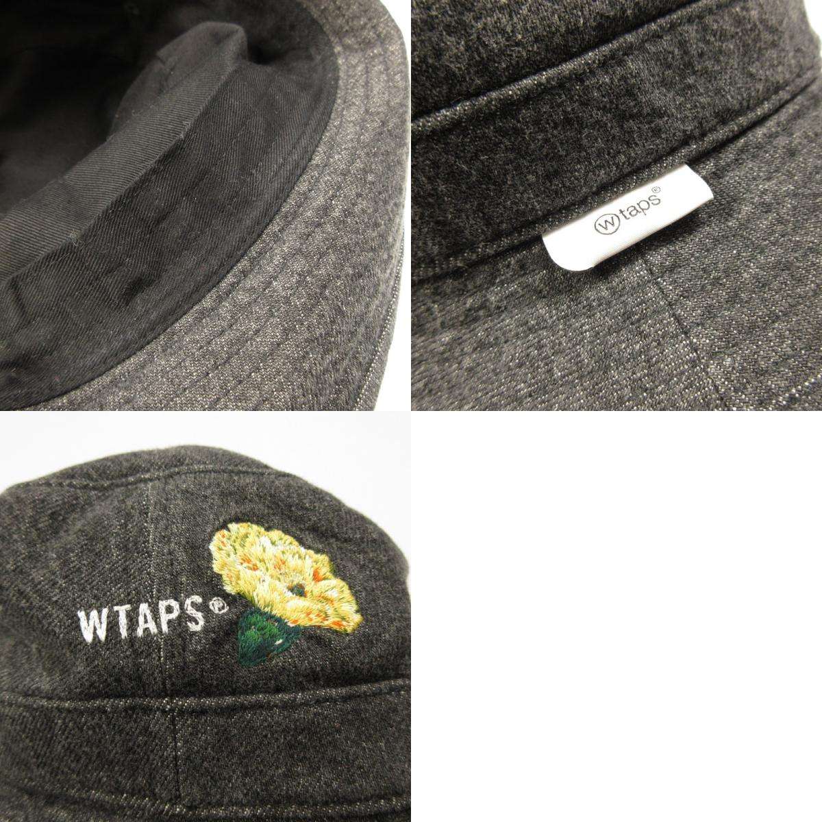 【中古】W)TAPS | ダブルタップス BUCKET 01 / HAT / COTTON. DENIM. SIGN ハット 241HCDT-HT09 グレー